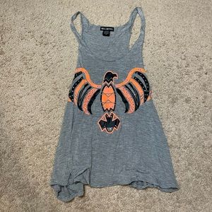 Gray, Pink, and Black Studded Tank Top